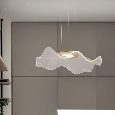 Nova Luce Siderno - hanglamp - Ø 50 x 150 cm - 30W LED incl. - goud
