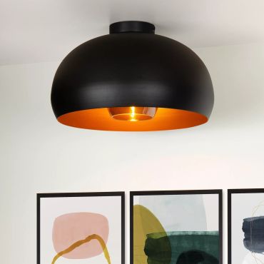 Lucide Sharan - plafondverlichting - Ø 38 x 22,5 cm - zwart