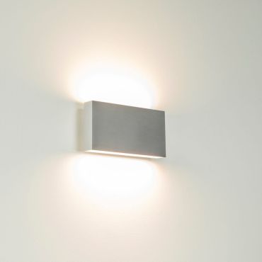 Artdelight Box - wandlamp - 17 x 9 x 4 cm - 2 x 6,5W dimbare LED incl. - IP54 - aluminium