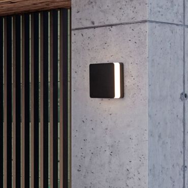 Nova Luce Oono - buiten wandverlichting - 13,5 x 13,5 x 5 cm - 11W LED incl. - IP65 - donker antraciet