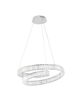 Nova Luce Conceto - hanglamp - Ø 60 x 120 cm - 50W dimbare LED incl. - chroom