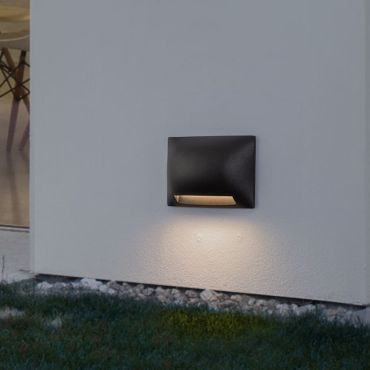 Nova Luce Sub - buiten wandverlichting - 13,5 x 8,5 x 3,5 cm - 5W LED incl. - IP65 - zandzwart