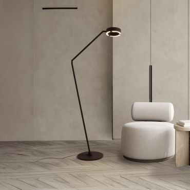 Nova Luce Afi - vloerlamp - Ø 35 x 170 cm - 23W dimbare LED incl. - zwart
