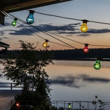Konstsmide - decoratieve party lichtset - 4,5m lengte met 10m snoer - 10 LED lampen incl. - 4W - IP44 - multikleur