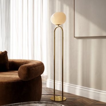 Design for the People Shapes - vloerlamp - Ø 28 x 135 cm - wit en messing