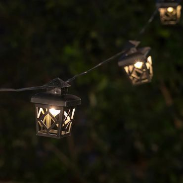 New Garden Chelsea - lichtslinger - 8 meter slinger waarvan 3 meter snoer - 10 LED-lampen incl. - IP44 - zwart