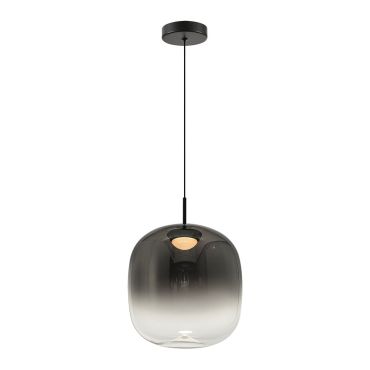 VK Lighting Iori - hanglamp - Ø 24 x 157,5 cm - 8W LED incl. - zwart en rookgrijs