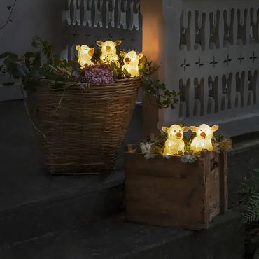 Konstsmide kerstverlichting - varkens - 10 x 8 x 12 cm - IP44 - transparant