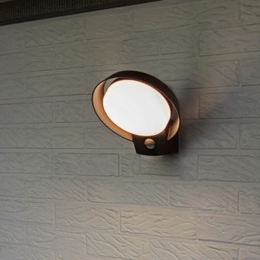 Lutec Polo - buiten wandverlichting met infraroodsensor - 16,2 x 18 x 16,4 cm - 16,1W LED incl. - IP54 - antraciet