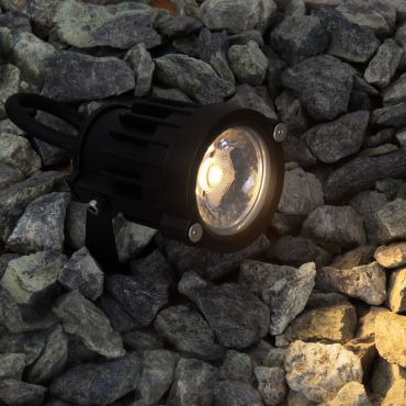 Nova Luce Quick – grondspot op piek - Ø 6,5 x 11 cm - 10W LED incl. - IP65 - zandzwart