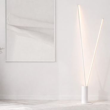 Nova Luce Kimolia - vloerlamp  - Ø 22 x 180,7 cm - 49W dimbare LED incl. - mat wit