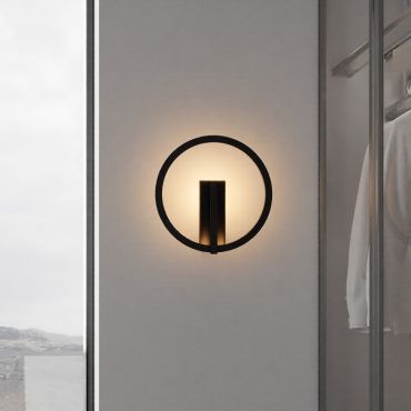 Nova Luce Tilia - wandlamp - Ø 22 x 10 cm - 10W LED incl. - zandzwart