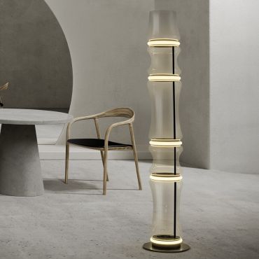 Nova Luce Anapnoe - vloerlamp - Ø 30 x 157 cm - 46W dimbare LED incl. - mat zwart