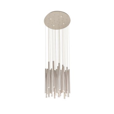 Maxlight Organic - hanglamp - Ø 62 x 190 cm - 33 x 1W + 4 x 3W dimbare LED incl. - chroom