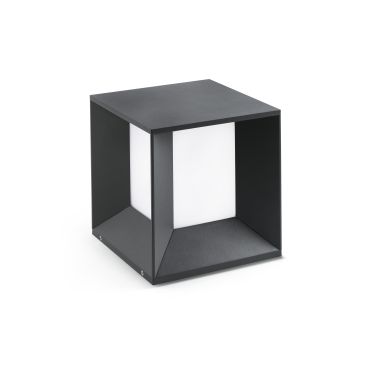 Faro Mila - sokkellamp - 22 x 22 x 24 cm - 18W LED incl. - 18W LED incl. - IP65 - donkergrijs
