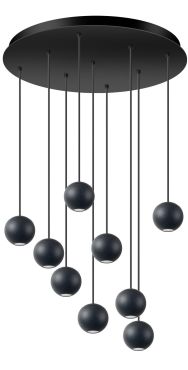 ETH Grace - hanglamp - Ø 4,8 x 400 cm - 36W dimbare LED incl. - zwart