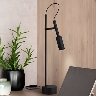 Nova Luce Joy - tafellamp met schakelaar - Ø 10,5 x 54,5 cm - 7W LED incl. zandzwart