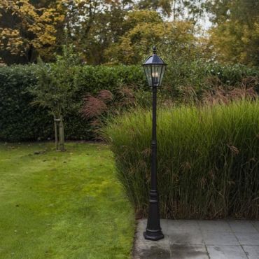 Lutec London - tuinpaal op zonne-energie - 31 x 31 x 227 cm - 3 x 2W LED incl. - IP44 - zwart