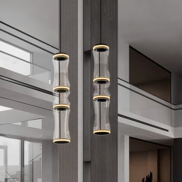 Nova Luce Anapnoe - hanglamp - Ø 21,5 x 340 cm - 37W dimbare LED incl. - mat zwart