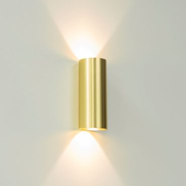Artdelight Brody - wandlamp - Ø 7,2 x 18 cm - 2 x 4W LED incl. - IP54 -  geborsteld goud