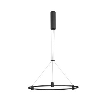 Nova Luce Dion - magnetische cirkelvormige structuur - Ø 60 x 120 cm - 60W LED incl. - zandzwart