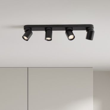 Nova Luce Amecy - opbouwspot 4L - 60 x 12,5 x 6,5 cm - zandzwart