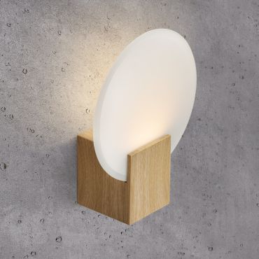Nordlux Hester - wandverlichting - 20 x 25,5 x 9,25 cm - 3 stappen Moodmaker functie - 9,5W LED incl. - IP44 - houtfolie