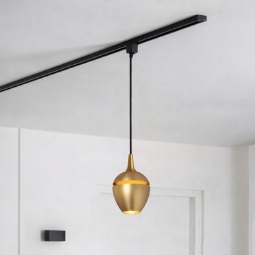 Lucide Track Preston Hanglamp - 1-fase Railsysteem - Ø 9 x 130 cm - goud