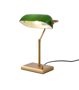 Artdelight Oxford - tafellamp - 27 x 19 x 37 cm - goud en groen