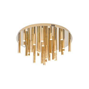 Maxlight Organic - plafondverlichting - Ø 60 x 34 cm - 33 x 1W dimbare LED incl. - goud