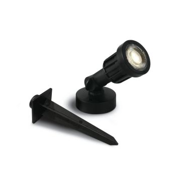 ONE Light LED Garden Spots - grondspot op piek - Ø 5,5 x 15 cm - 5W LED incl. - IP65 - zwart - witte lichtkleur