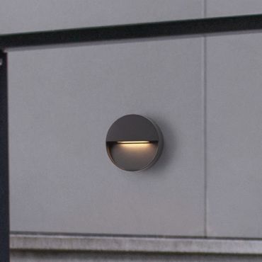 Nova Luce Arne - buiten wandverlichting - Ø 12 x 2,9 cm - 2W LED incl. - IP54 - donker antraciet