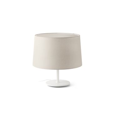 Faro Windsor - tafellamp - Ø 48,5 x 51 x 29 cm - mat wit en linnen