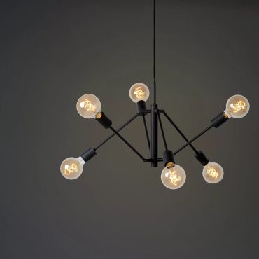 Lucide Lester - hanglamp - Ø 50 x 150 cm - zwart