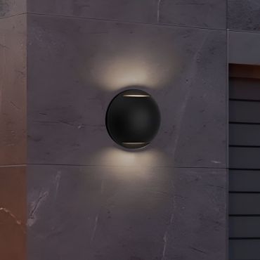 Nova Luce Passo - buiten wandverlichting - Ø 12 x 4 cm - 4W LED incl. - IP65 - zandzwart