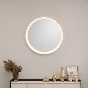 Nova Luce Onar - spiegel met verlichting - Ø 58 x 6 cm - 21W LED incl. - zandwit