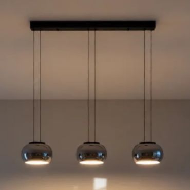 Nova Luce Bios - hanglamp - 82 x 167 x 18 cm - 25W dimbare LED incl. - mat zwart en rokerig grijs