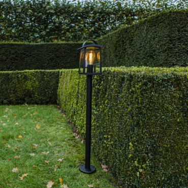 Lutec Kelsey - tuinpaal - 17 x 15 x 103,5 cm - transparant glas - zwart