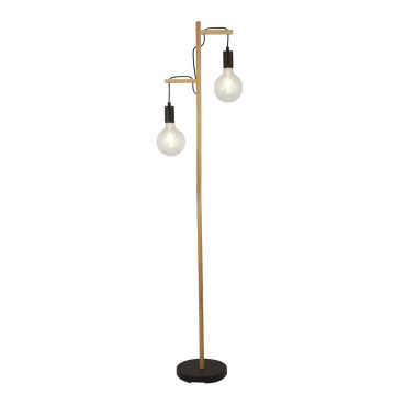 Searchlight Woody - staanlamp - 29 x 154,5 cm - zwart en bruin