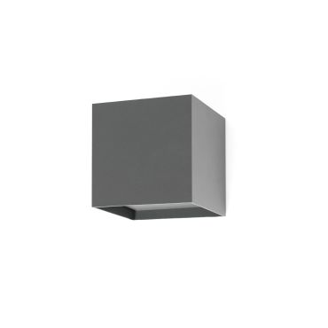 Faro Olan - wandverlichting - 14,5 x 14 x 10,5 cm - 6W LED incl. - IP65 - donkergrijs