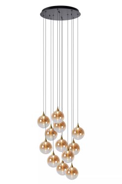 Lucide Gisela - hanglamp - Ø 61 x 326 cm - 12 x 3,6W  dimbare LED incl. - amber