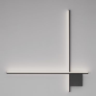 Nova Luce Cross - wandlamp - 80 x 80 x 4 cm - 21W dimbare LED incl. - zandzwart