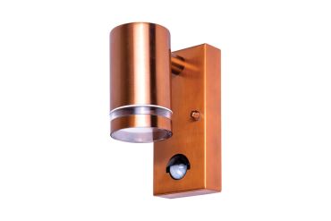 Integral LED Malaga - buiten wandlamp met bewegingssensor - 6,8 x 11,6 x 14,9 cm - IP54 - koper