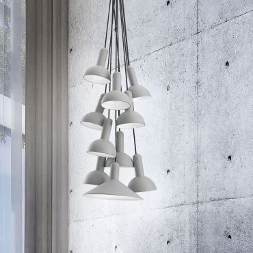 SHOWROOMMODEL - Nova Luce Ferrara - hanglamp - Ø 55 x 180 cm - lichtgrijs