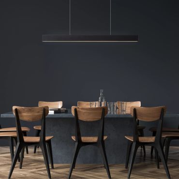 Lucide Raya LED - hanglamp - 119 x 4 x 138 cm - 36W dimbare LED incl. - 2700K - zwart