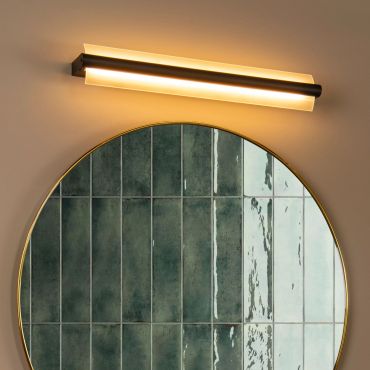 Lucide Wanda - wandlamp - 60 x 10,2 x 8,9 cm - 19W LED incl. - IP44 - zwart