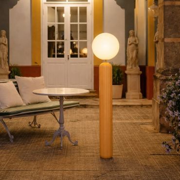 New Garden Monica 150 - oplaadbare vloerlamp op batterijen met afstandsbediening - Ø 35 x 153 cm - 7W LED incl. - IP54 - mosterdgeel - 3000K-6500K