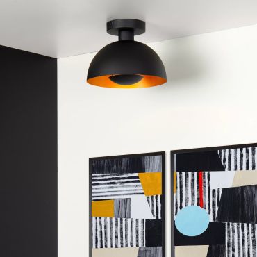 Lucide Siemon - plafondverlichting - Ø25 x 19 cm - zwart