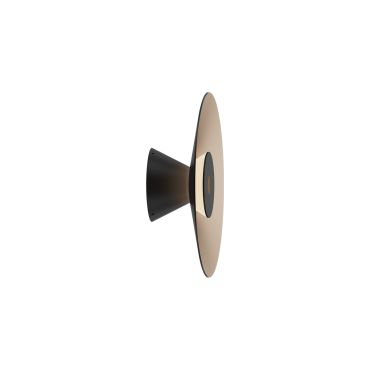 VK Lighting Elise - wandlamp - Ø 25 x 7,9 cm - 8W LED incl. - zwart en champagne goud