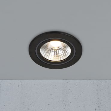 Nordlux Alec 1-Kit - inbouwspot - Ø 95 mm, Ø 80 mm inbouwmaat - 3 stappen dimmer - 6,1W LED incl. - IP44 - zwart